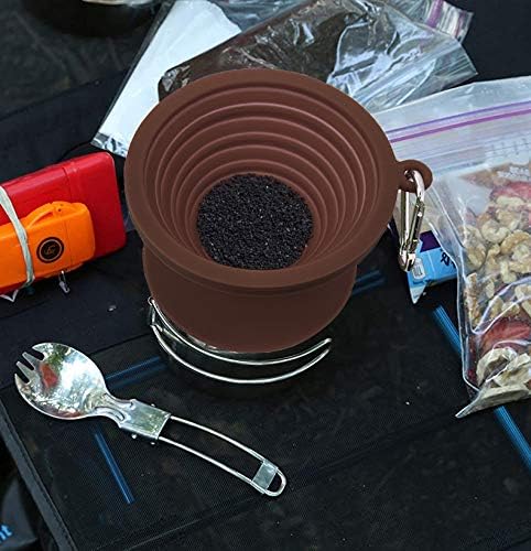 Collapsible Coffee Dripper Pour Over Coffee Filter, Silicone Reusable Coffee Maker,Paperless Coffee Brew Maker,Dishwasher Safe,Carabineer for Hiki...
