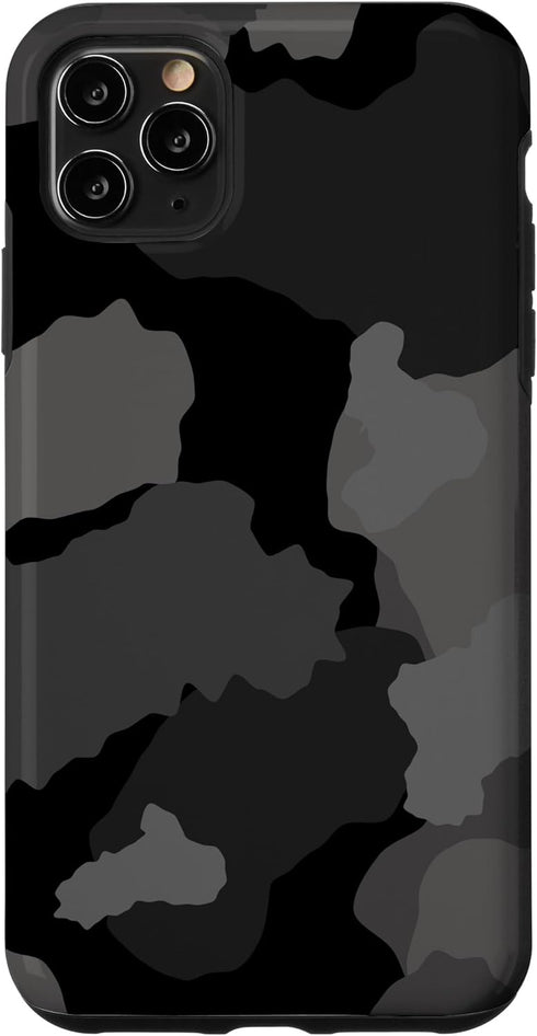 iPhone 11 Pro Max Black Grey Camo Camouflage Phone Cover Case...