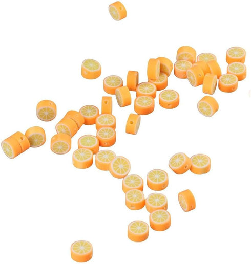 200Pcs 10mm Fruit Shaped Beads Polymer Clay Beads Spacer Beads with Holes for DIY Beading and Keychain Craft...