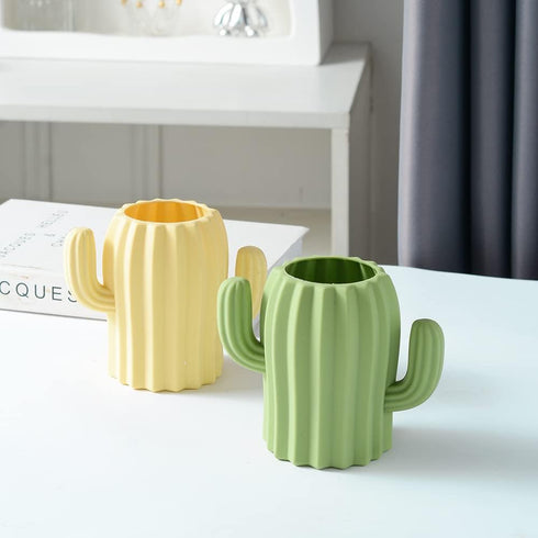 Silicone Pen Holder Cactus Pencil Holder Cute Pens Cup for Desk for Kids Office Decor Desk Accessories Pen Pot Desk Organizer (Green,2 Pack)...
