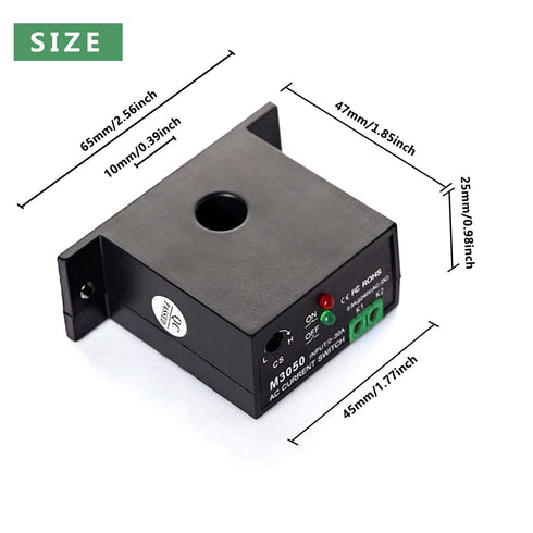 AC Current Sensing Switch, Adjustable Self-Powered Sensing Switch Normally Open Amp Sensor Monitoring Relay for Automated Equipment (0.2-30A)...
