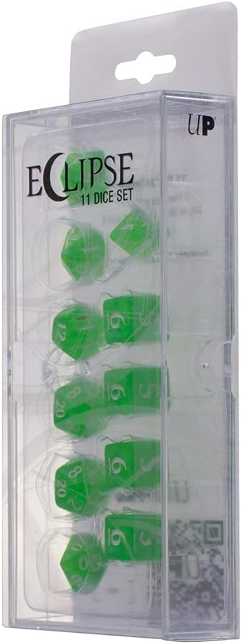 Ultra PRO - Eclipse 11 Dice Set (Lime Green) - Great Dice Set for All Kinds of Card Games and Board Games Such As, DND, MTG, and RPG - UP Your Gam...