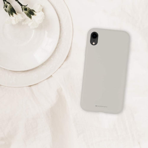 GOOSPERY Liquid Silicone Case for Apple iPhone XR 6.1 Inch (2018) Jelly Rubber Bumper Case with Soft Microfiber Lining (Stone)...