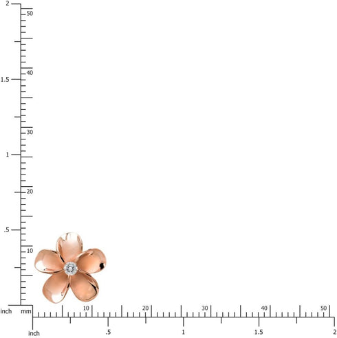 Honolulu Jewelry Company 14K Rose Gold Plated Sterling Silver CZ Plumeria Flower Nature Stud Earrings, 12mm...