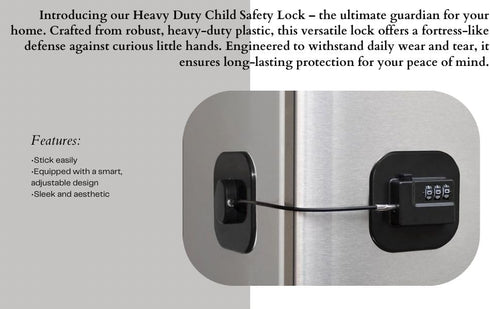 Generic Heavy Duty Child proofing Lock- Refrigerator Lock, Oven Lock, Kitchen Cabinet Lock, Washing Machine Lock for Kids Safety, Small, Black, TM...