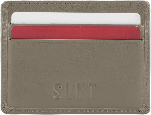 SLNT Napa Top Grain Leather RFID & NFC Signal Blocking Simple Card Wallet with 4 Credit Card Slots & 1 Center Pocket - Slim & Lightweight, Great f...