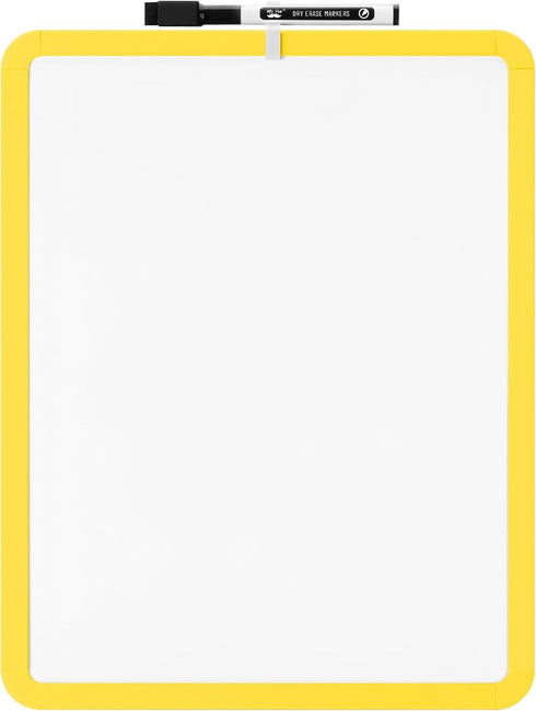 Mr. Pen- Dry Erase Board, 14” x 11” with a Black Dry Erase Marker, Yellow Frame, Small White Board, White Board for Kids, White Board for Students...