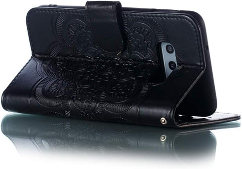 LEECOCO for Galaxy S10e Case Mandala Embossing Luxury PU Leather Flip Notebook Wallet Bookstyle Magnetic Stand Card Slot Folio Bumper Protection C...