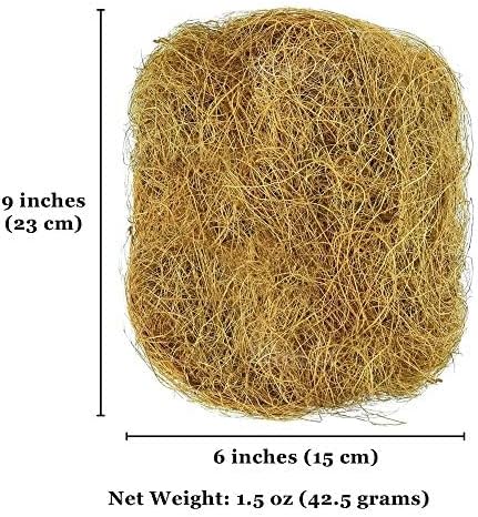CoCoo Coconut Fiber for Birds, for Arts & Crafts Projects, Parakeet Nesting Material for Comfortable Bedding in Nesting Box, Great for Nest Buildi...