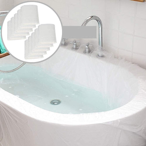 10 Pack Disposable Bathtub Cover Liner, Ultra Large Bathtub Liner Plastic Bag for Salon, Household and Hotel Bath Tubs (90x47 Inch)...