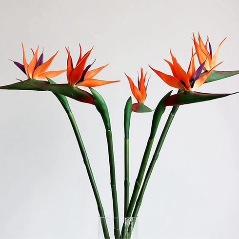 Artificial Flowers Bird of Paradise Greenery Plants Indoor Outside Garland Home Garden Office Verandah Wedding Decorations 6pcs (Yellow, 6 Pack)...