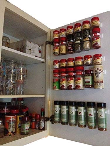 Spice Clips 30 Spice Gripper Clip Strips Organizer Holds 30 Spice Jars - Pantry and Inside Cabinet Organization 3M Adhesive Spice Rack...