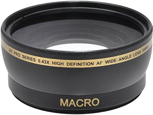 58mm 0.43X Wide Angle Lens For Canon Rebel T3, T3i, T4i, T5, T5i, T6, T6i, T6s, T7, T7i, SL1, SL2, EOS 60D, EOS 70D SLR Cameras with 18-55mm, 55-2...