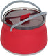Folding Saucepan, Camp Cookware Hiking Silicone Folding Saucepan Water Kettle With Lid Cookware Travel Camping Pot(Red)...