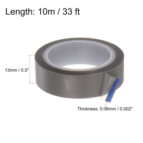 PTFE Film Tape Roll, 0.5" x 33 ft High Temperature Tape 0.06mm Thickness with Single Side Adhesive for Vacuum Sealer Machine, Hand Impulse Sealers...