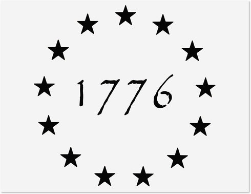 1776 13 Stars Betsy Ross Stencil Template - Reusable Memorial Day Stencil of American Flag Pattern Stencil for President's Day Decorations Paintin...