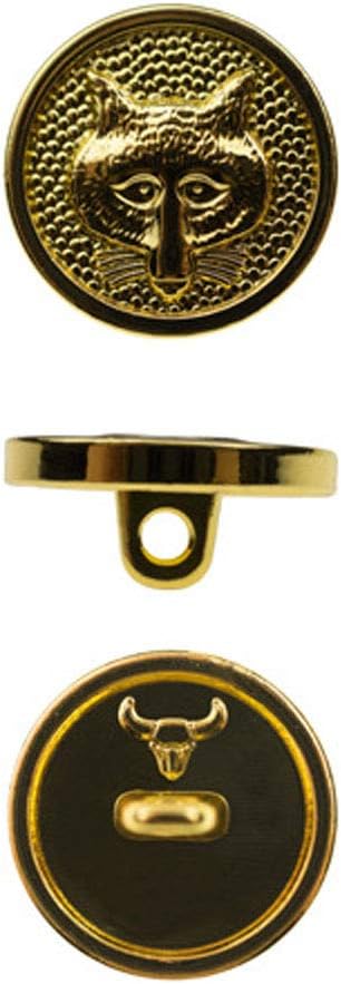 Duolai Senior Gold Fox Head Relief Round Shape Buttons, Metal Texture British Style Uniform Suits Woolen Coat Jacket Casual Clothes Sewing Button ...