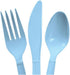 Baby Blue & Light Pink Heavy Duty Plastic Cutlery Sets - 16 Spoons, 16 Forks, 16 Knives - 2 packs of 48 each 96 pcs total - One Blue & One Pink...