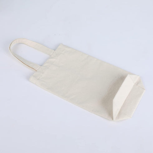Wine Tote Bag, 10.5 x 7 x 2 inches, 4 pcs Reusable Cotton Canvas Carrier Wine Bags with Drawstring Label, Great for Travel Carrying/Holiday Party/...