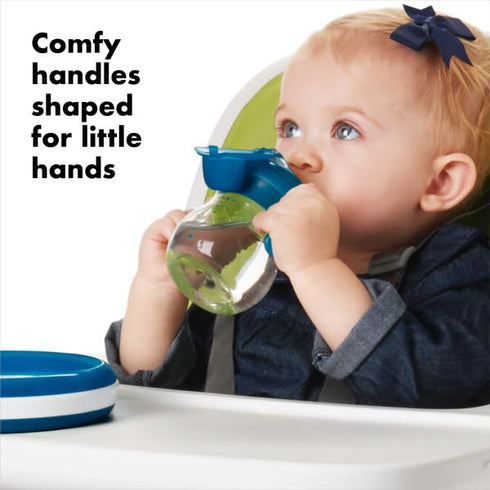 OXO Tot Transitions Soft Spout Sippy Cup with Removable Handles, Navy, 6 Ounce...