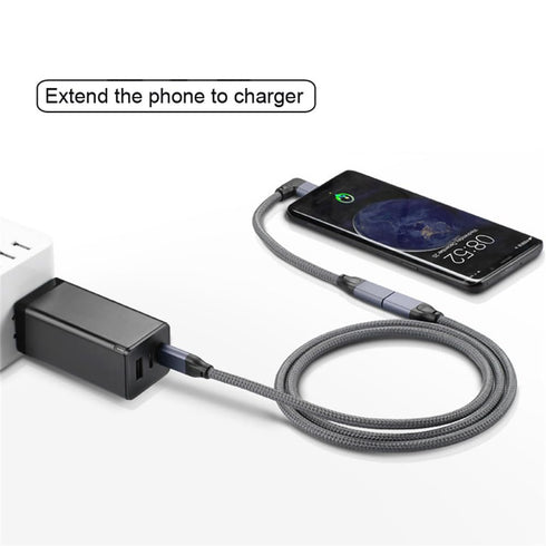 xiwai Left Right Angled USB-C USB 3.1 Type C Male to Female Extension Data Cable with Sleeve for Laptop...
