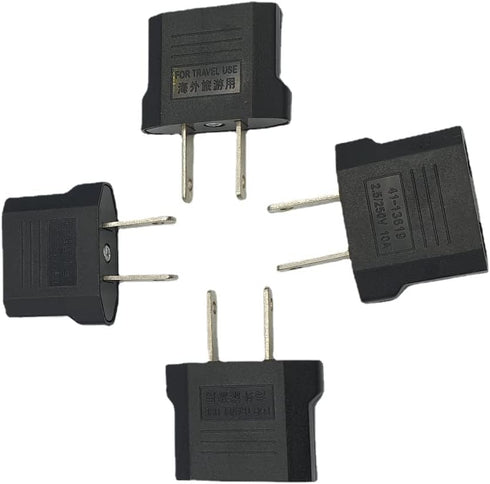 European to US Plug Adapter, 4 Pack Universal Input UK/EU/AU/Asia to USA/Canada/Mexico Adapter Travel Power Plug Adapter Converters(Black)...
