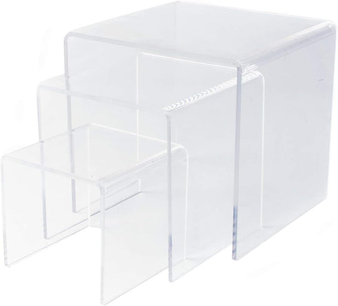 Super Z Outlet Clear Acrylic Riser Set of Three (3-Inch, 4-Inch, 5-Inch)...