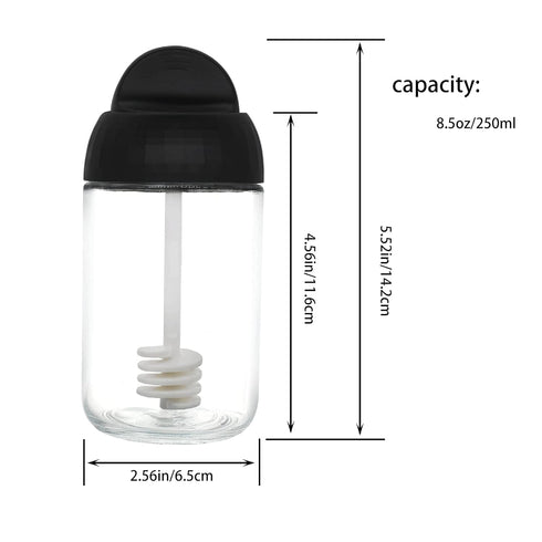 Honey bottle?Glass honey jar?with Spoon Lid ?8.5oz (blue)...