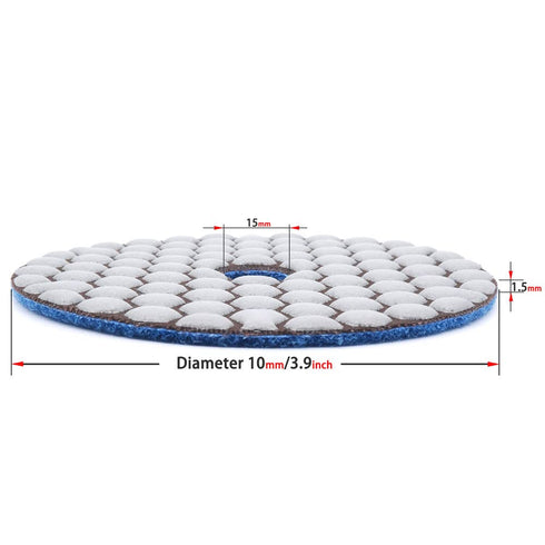 Dry Diamond Polishing Pads 4 Inch with Hook and Loop Backer Pad 5/8"-11 for Granite Concrete Marble Floor Drill Grinder Polisher...