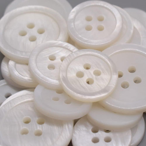22 Pieces Genuine White Shell Buttons for Blazer Coat Suit Buttons Set 20mm 15mm Natural MOP Buttons Bulk (River)...