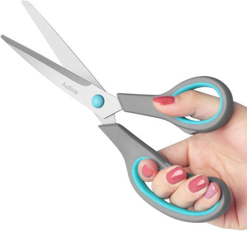 Scissors Set of 4, Premium Stainless Steel Razor Blades, Ergonomic Semi-Soft Rubber Grip, Suitable for School, Office and Family Daily Use, 9.6''/...