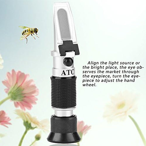 ViaGasaFamido Beekeepi Tools Honey Refractometer 58-90% (Sugar Content) Honey Concentration Meter, Ideal for Honey, Maple Syrup and Molasses, Bee ...