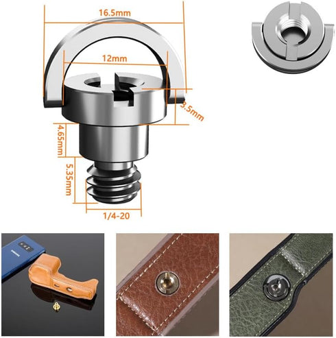 2 Pack Camera Bottom Screw Extender D-Ring Male to Female 1/4 Mount Screws Universal Adapter for Leather Half Case Cover Canon Nikon Sony Pentax F...