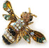 Vintage Inspired Crystal Enamel Bee Brooch in Gold Tone - 45mm Across...