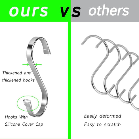 Heavy Duty S Hooks,Stainless Steel S Shaped Hook for Hanging Pots and Kitchenware, Utensils,Clothes, Bags, Cups,Towels, Plants-3.7 inch,8 pack...