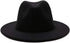 Women's Black Elegant Wide Brim Fedora Flat Panama Hat Cap...
