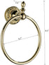 Leyden Polished Gold Towel Ring, Bathroom Hand Towel Holder Wall Mounted Gold Towel Rack Round...