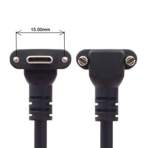 JSER Down Up Angled USB 3.1 Type-C Dual Screw Locking to Standard USB3.0 Data Cable 90 Degree Compatible for Camera...