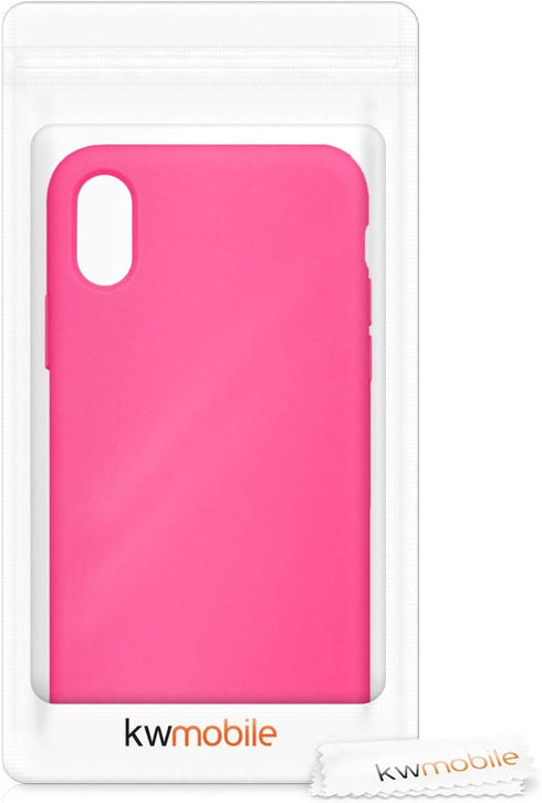 kwmobile Case Compatible with Apple iPhone X Case - TPU Silicone Phone Cover with Soft Finish - Neon Pink...