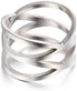 Womens Silver Stainless Steel Double X Criss Cross Ring Engagement Wedding Lady Girls Fashion Party Cocktail Rings Wide Band (11)...