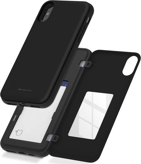 GOOSPERY Magnetic Secure Bumper Compatible with iPhone Xs/X, Card Holder Wallet Case, Easy Magnet Auto Closure Dual Layer Protection Sleek iPhone ...