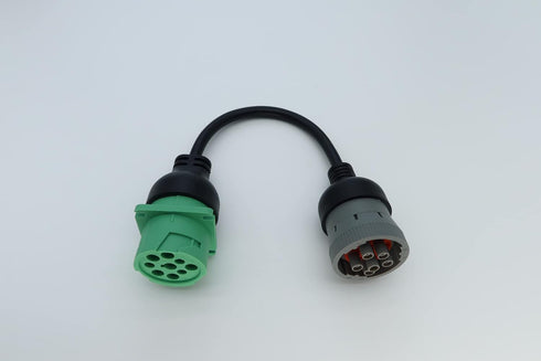 6pin J1708 to Type2 Green 9pin J1939 Adapter Cable for Trucker and car 1ft/30cm...