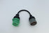 6pin J1708 to Type2 Green 9pin J1939 Adapter Cable for Trucker and car 1ft/30cm...