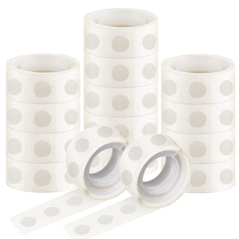 Glue Points, 1500 Pcs 12mm/0.47" 15 Rolls Sticky Tack Adhesive Clear Balloons Dots Tape Removable Double Sided Non Trace Stickers for Wedding Deco...