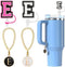 10mm Straw Cover Cap for Stanley Cup 30 Oz 40 Oz Initial Straw Topper with 2PCS Letter Charm Name ID Accessories for Stanley Tumbler...
