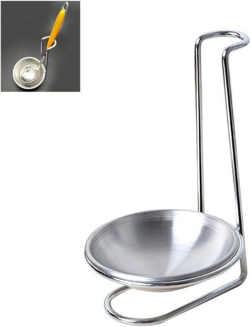Euro Standing Spoon Rest,Upright Utensil Holder, Spoon Rest Holder, with Removable Bottom for Countertop Cooking Utensil & Tong Organization, Silv...