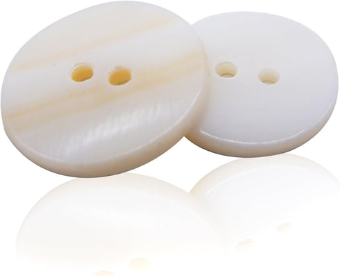60PCS White Genuine Mother of Pearl Buttons Set, Natural Shell Buttons for DIY Sewing Crafts, Clothes, Blazer, Shirts, Suits (12.5mm/15mm/18mm/20m...