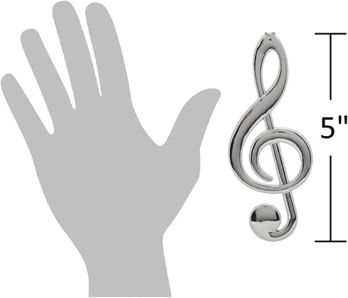 The Bridge Collection 5" Silver Treble Clef Car Charm- Car Ornament- New Driver Gifts- Band & Music Teacher Gift- Band Students- Choir Singers- Fu...