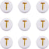Cheriswelry 50g/360pcs Flat Round Letter Alphabet Beads with Gold Letter T Acrylic Disc Coin Pony Bead Spacers for Jewelry Kandi Bracelet Necklace...