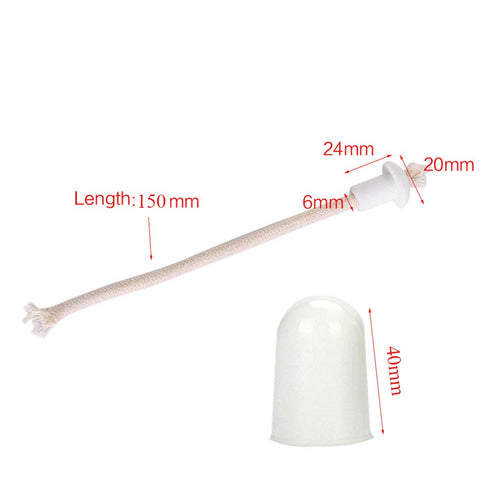 Alcohol Lamps Wick 10pcs Cotton Wick with 1 Piece Porcelain Wick and 1 Piece Plastic Cap Glass Alcohol Burner Lamp Accessaries Teaching Equipment ...